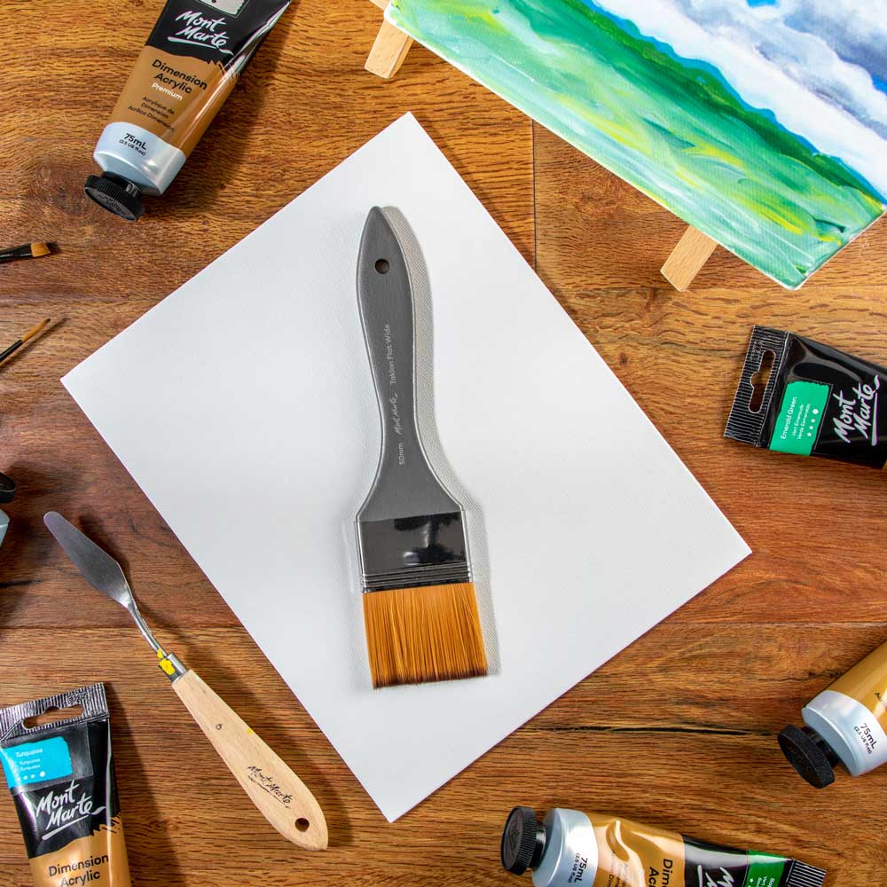 Mont Marte Artist Acrylic Brush Premium Taklon Flat Wide 50Mm 1 98In