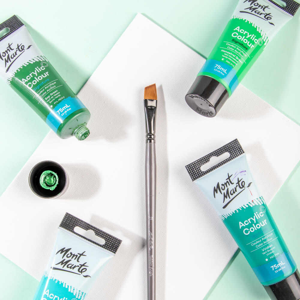 Mont Marte Artist Brush Premium Taklon Angle 12