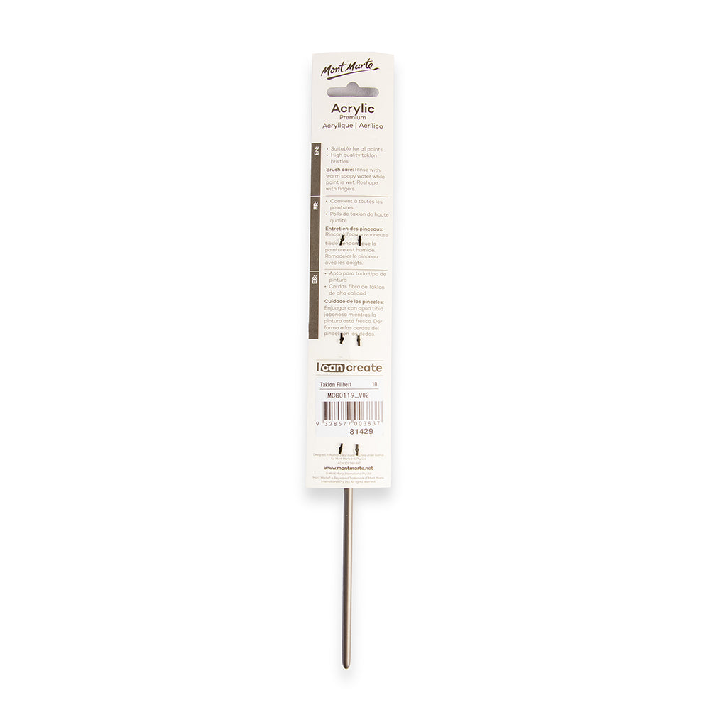 Mont Marte Artist Brush Premium Taklon Filbert 10
