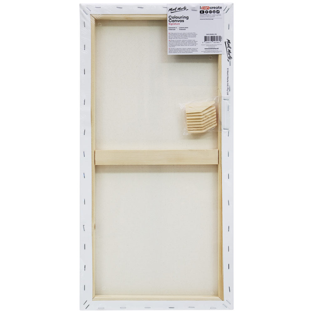 Mont Marte Colouring Canvas Signature 30 X 60Cm 11 8 X 23 6In Hot Air Balloon