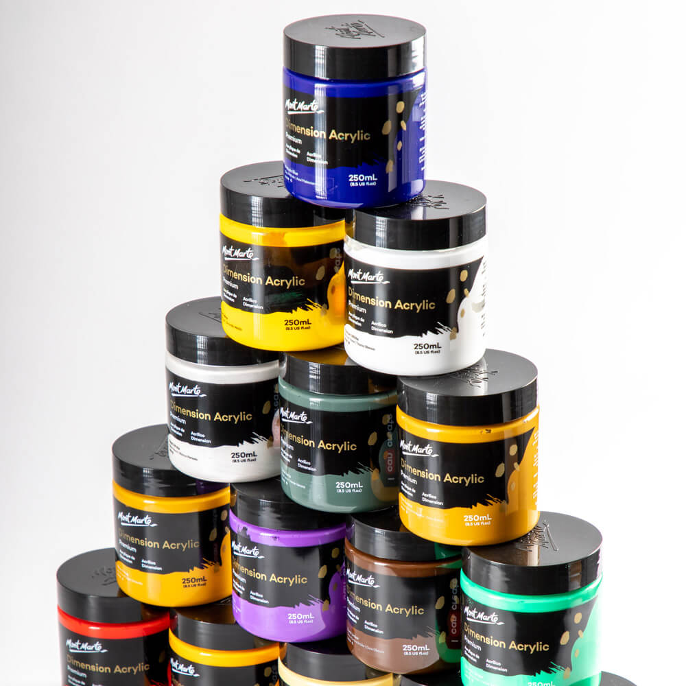Mont Marte Dimension Acrylic Premium 250Ml 8 5 Us Fl Oz Medium Yellow