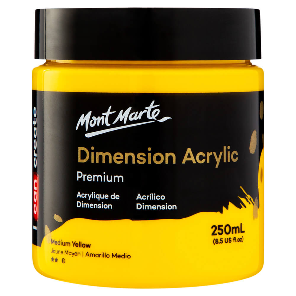 Mont Marte Dimension Acrylic Premium 250ml - Medium Yellow
