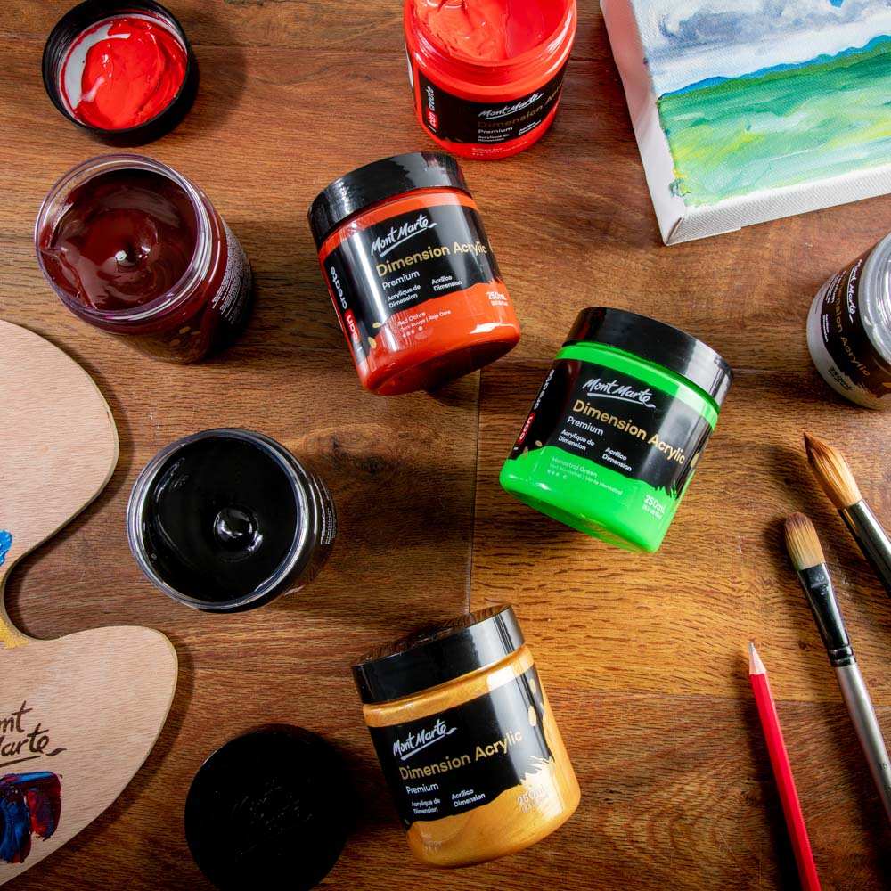 Mont Marte Dimension Acrylic Premium 250Ml 8 5 Us Fl Oz Brilliant Red