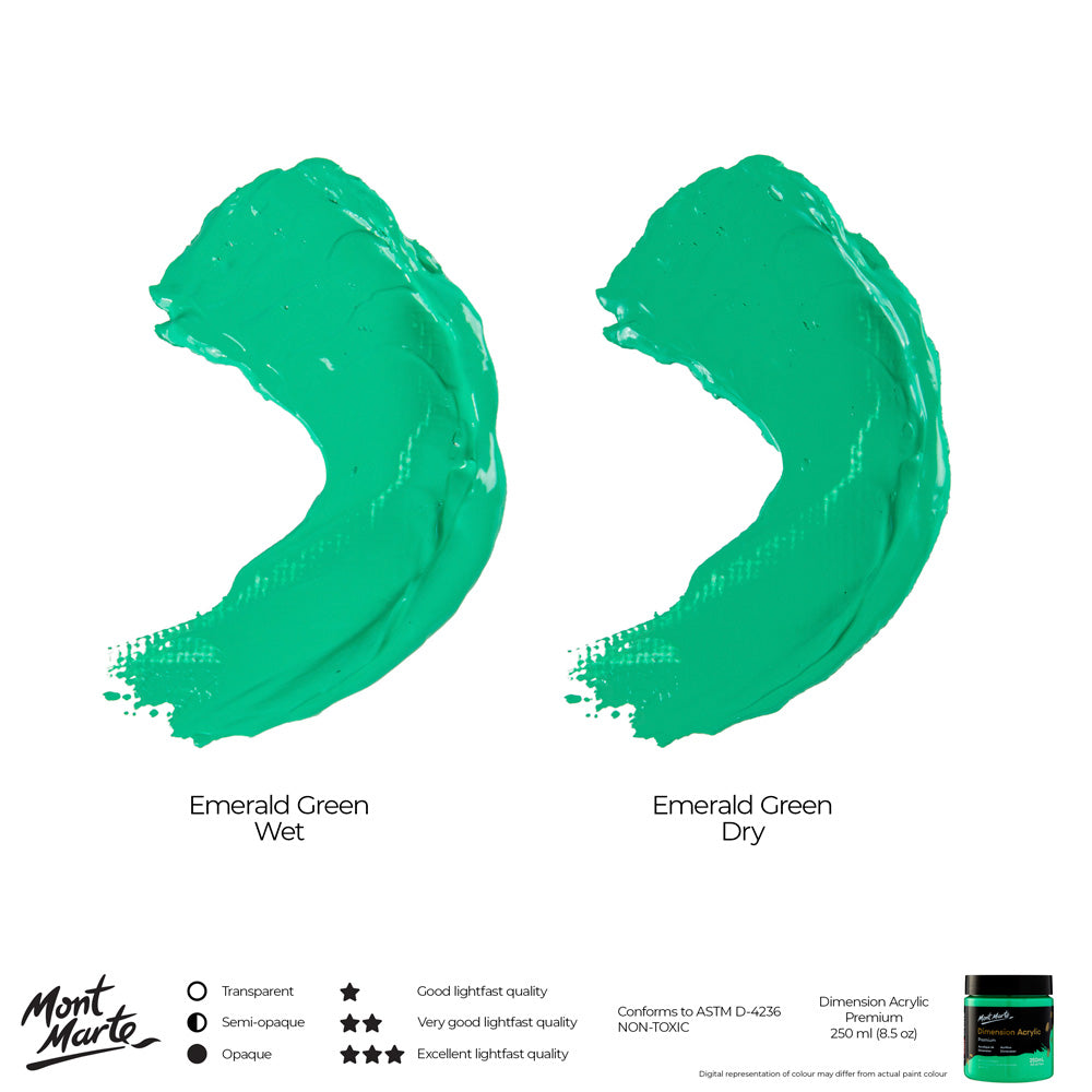 Mont Marte Dimension Acrylic Premium 250Ml 8 5 Us Fl Oz Emerald Green
