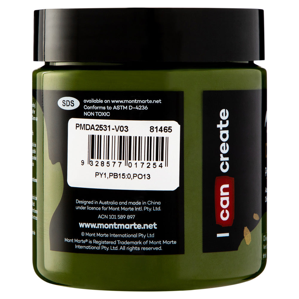 Mont Marte Dimension Acrylic Premium 250Ml 8 5 Us Fl Oz Olive Green