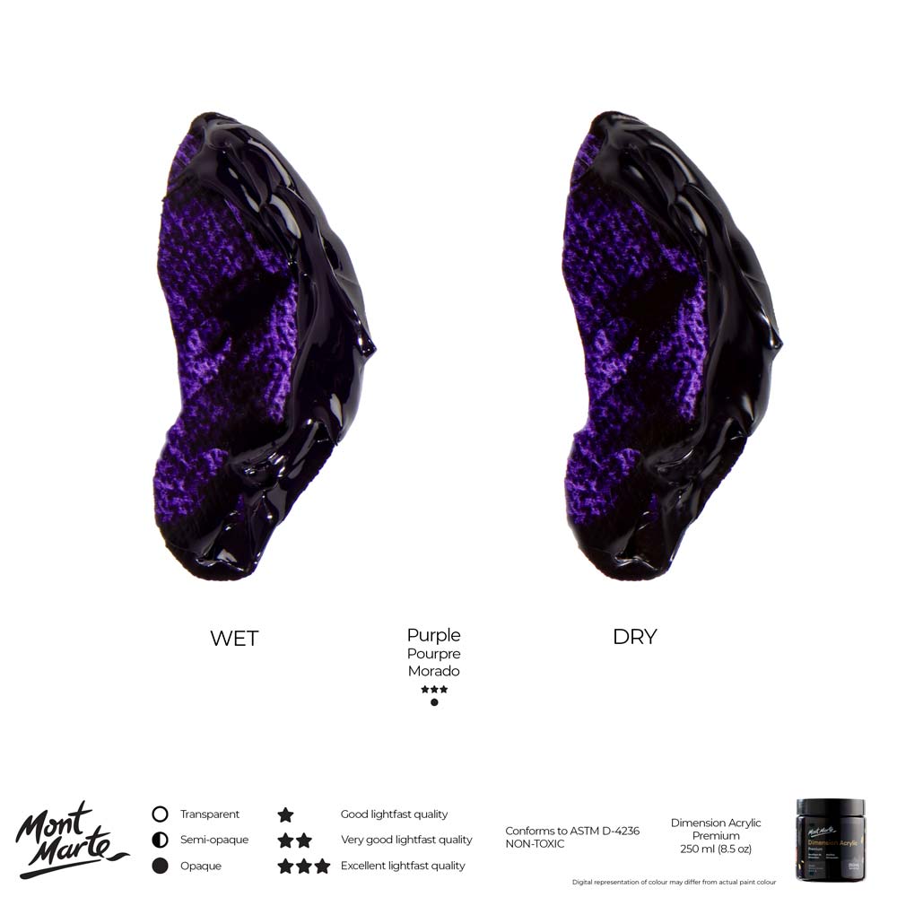 Mont Marte Dimension Acrylic Premium 250Ml 8 5 Us Fl Oz Purple