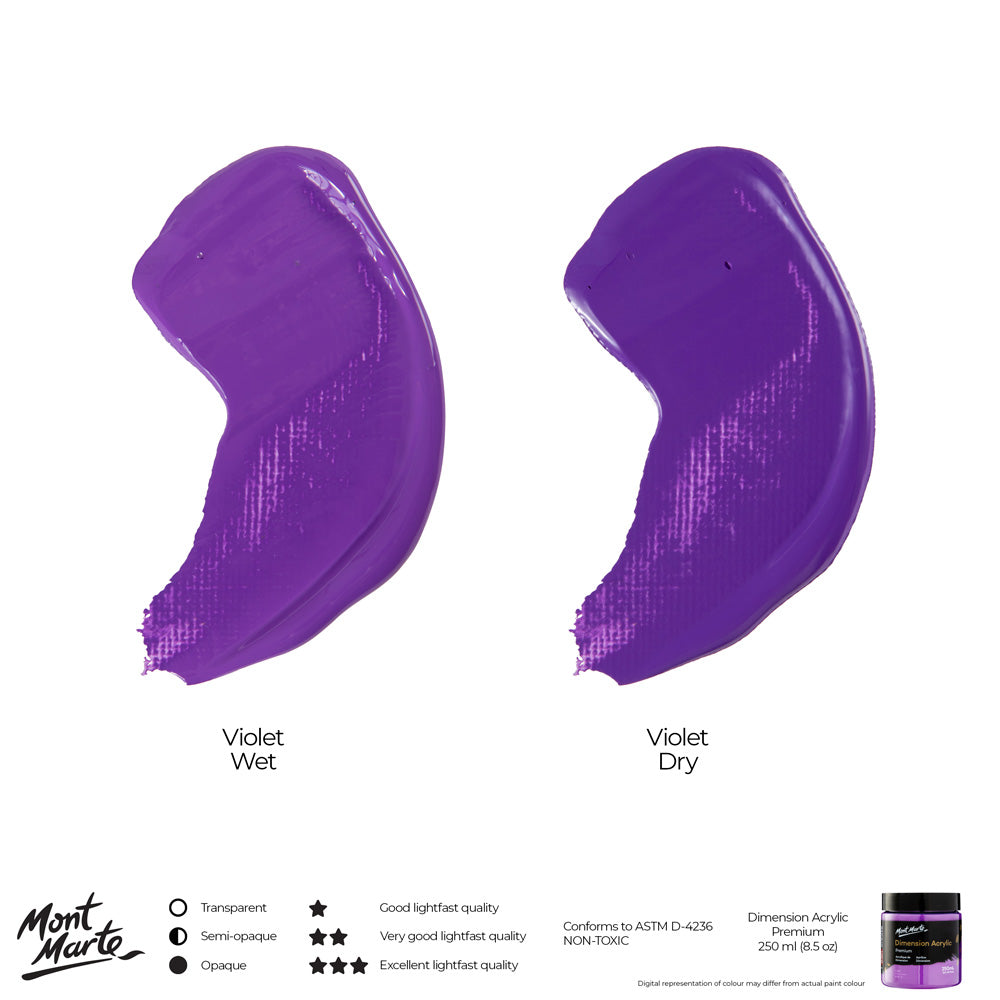 Mont Marte Dimension Acrylic Premium 250Ml 8 5 Us Fl Oz Violet