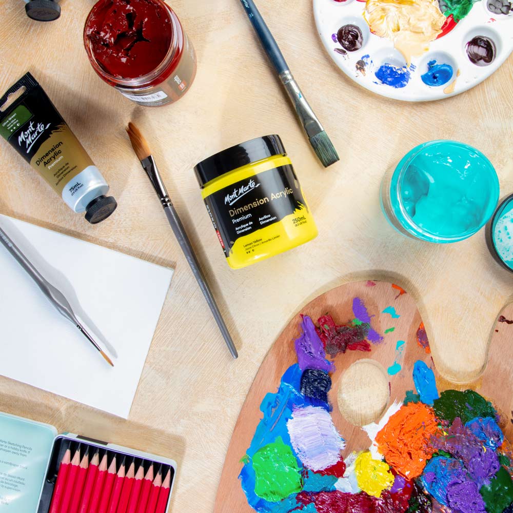 Mont Marte Dimension Acrylic Premium 250Ml 8 5 Us Fl Oz Lemon Yellow