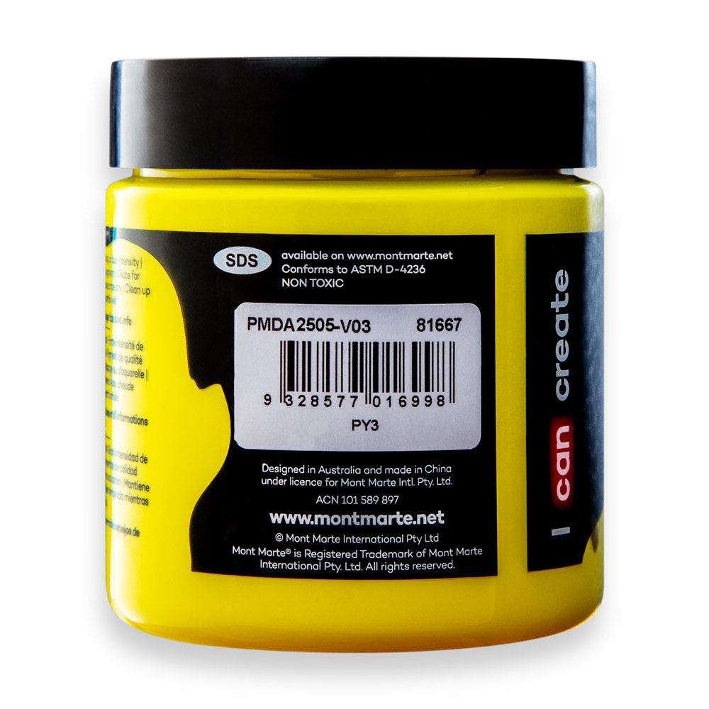 Mont Marte Dimension Acrylic Premium 250Ml 8 5 Us Fl Oz Lemon Yellow