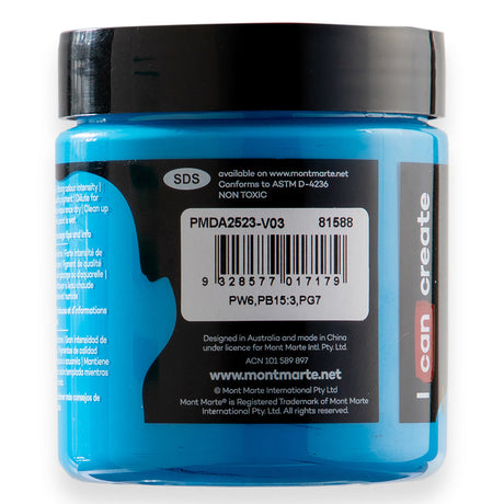 Mont Marte Dimension Acrylic Premium 250Ml 8 5 Us Fl Oz Monastral Cerulean