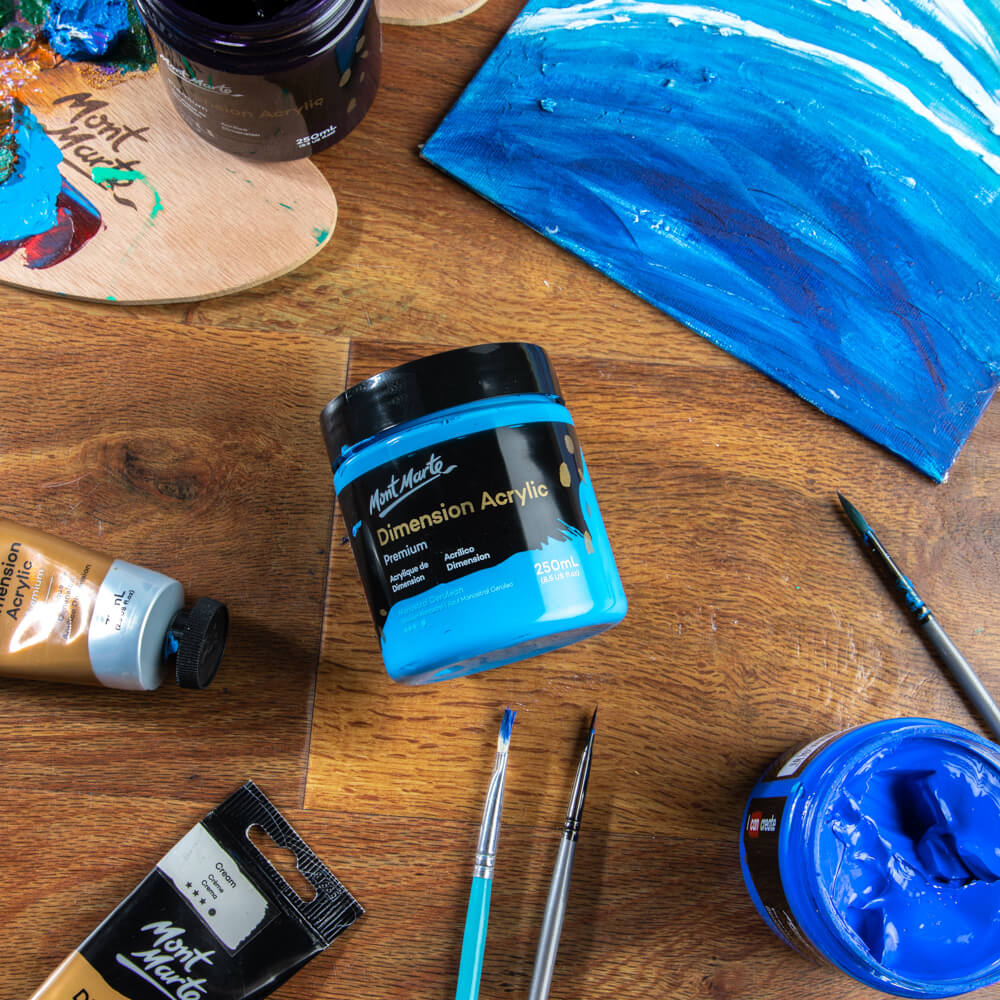 Mont Marte Dimension Acrylic Premium 250Ml 8 5 Us Fl Oz Monastral Cerulean