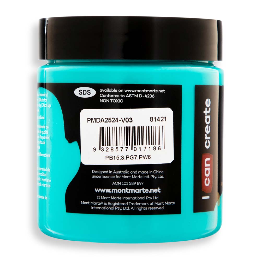 Mont Marte Dimension Acrylic Premium 250Ml 8 5 Us Fl Oz Turquoise