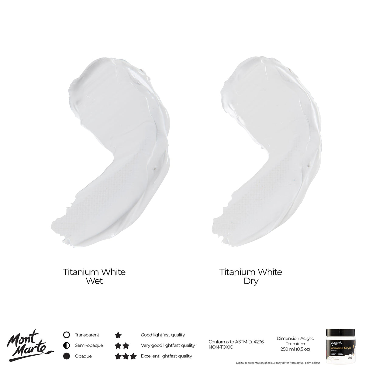 Mont Marte Dimension Acrylic Premium 250Ml 8 5 Us Fl Oz Titanium White