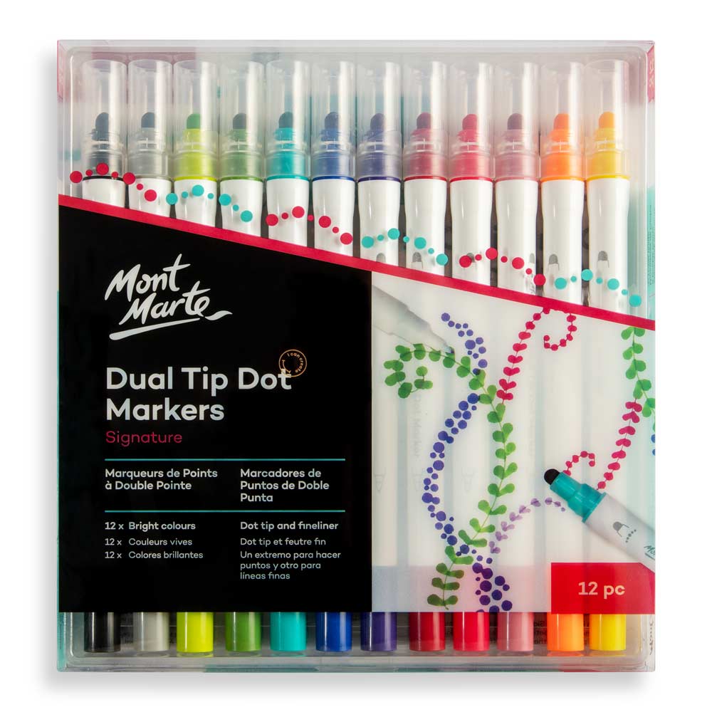 Mont Marte Dual Tip Dot Markers Signature 12Pc