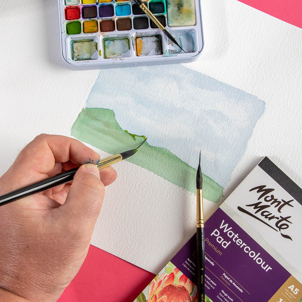 Mont Marte Fat Liner Brush Set Premium Taklon Squirrel 16 10 6