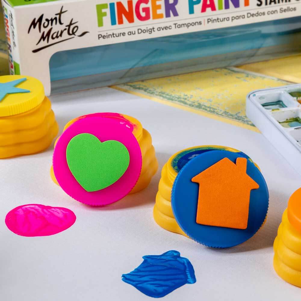 Mont Marte Finger Paints With Stamps 4Pc