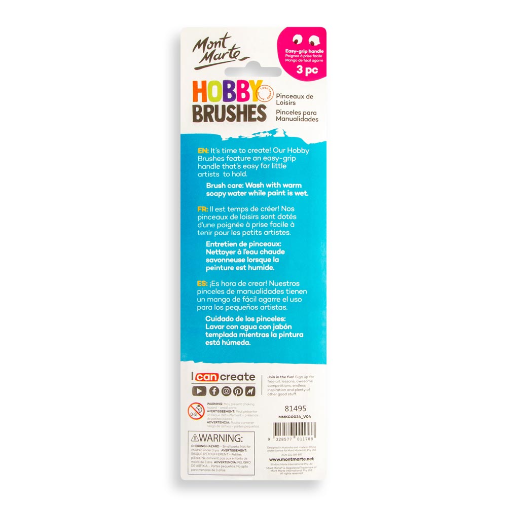 Mont Marte Hobby Brushes 3Pc