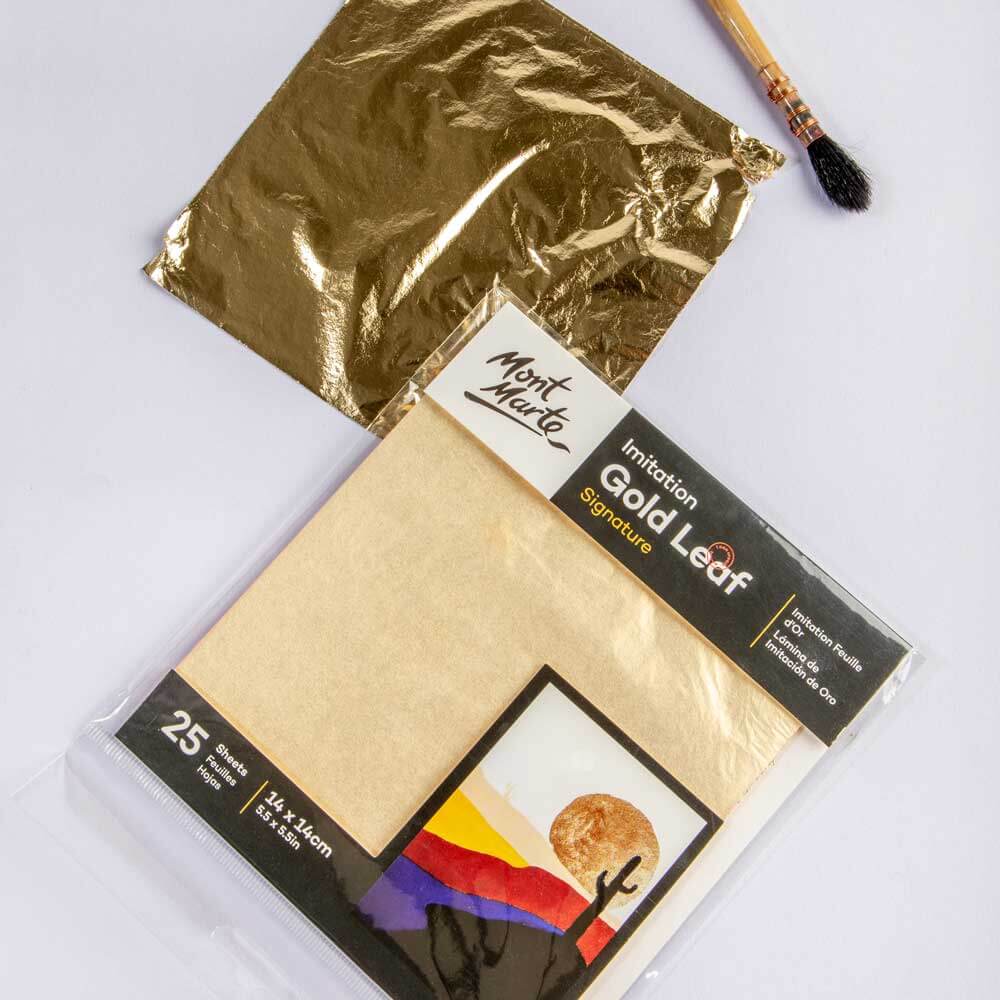 Mont Marte Imitation Gold Leaf Signature 14Cm X 14Cm 5 5In 25 Sheets
