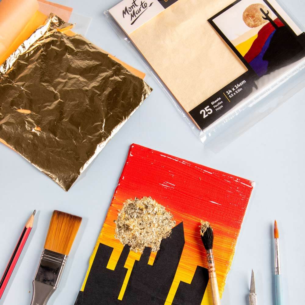 Mont Marte Imitation Gold Leaf Signature 14Cm X 14Cm 5 5In 25 Sheets