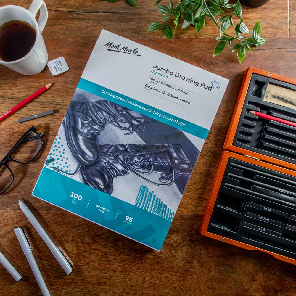 Mont Marte Jumbo Drawing Pad Signature 22 9 X 30 5Cm 9 X 12In 100 Sheet