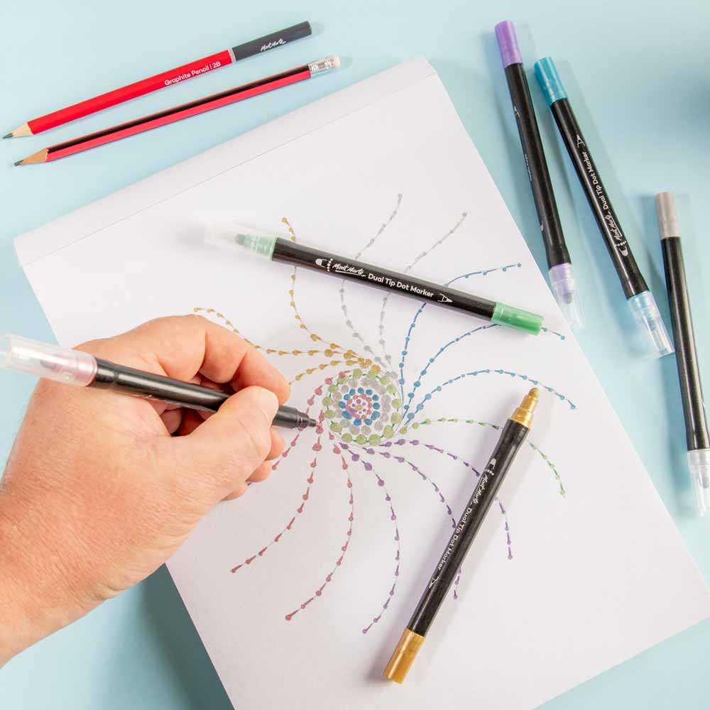 Mont Marte Metallic Dual Tip Dot Markers Signature 6Pc