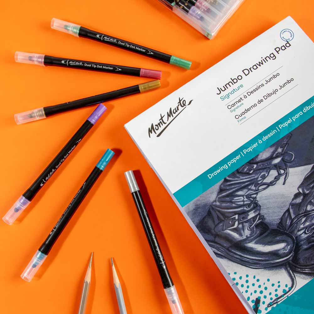 Mont Marte Metallic Dual Tip Dot Markers Signature 6Pc