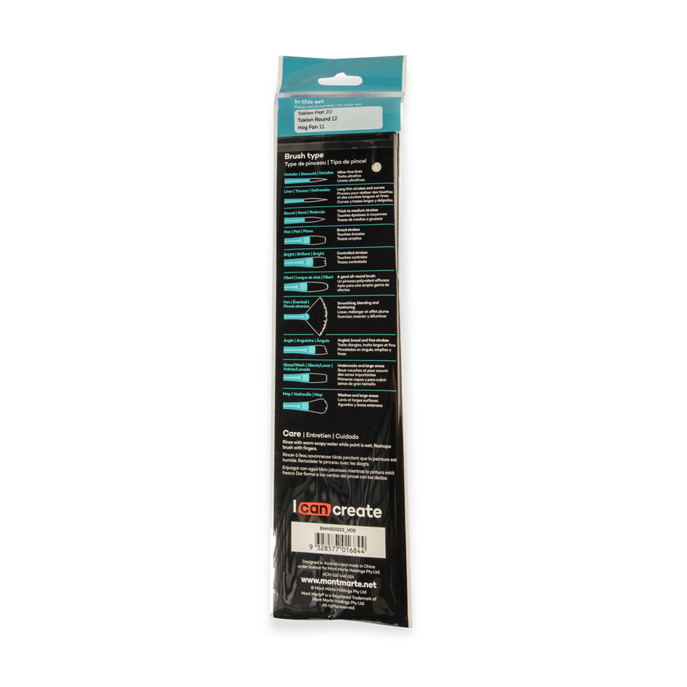 Mont Marte Oil Brushes Signature 3Pc