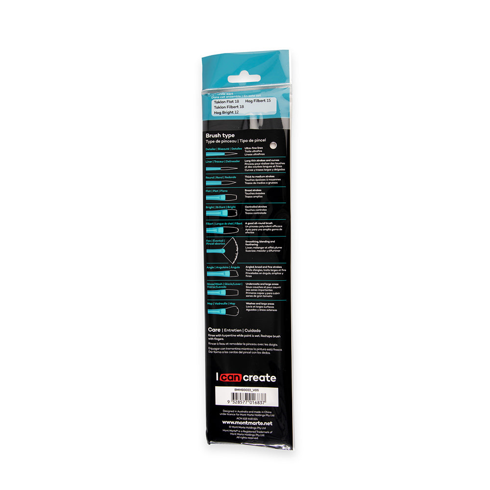 Mont Marte Oil Brushes Signature 4Pc
