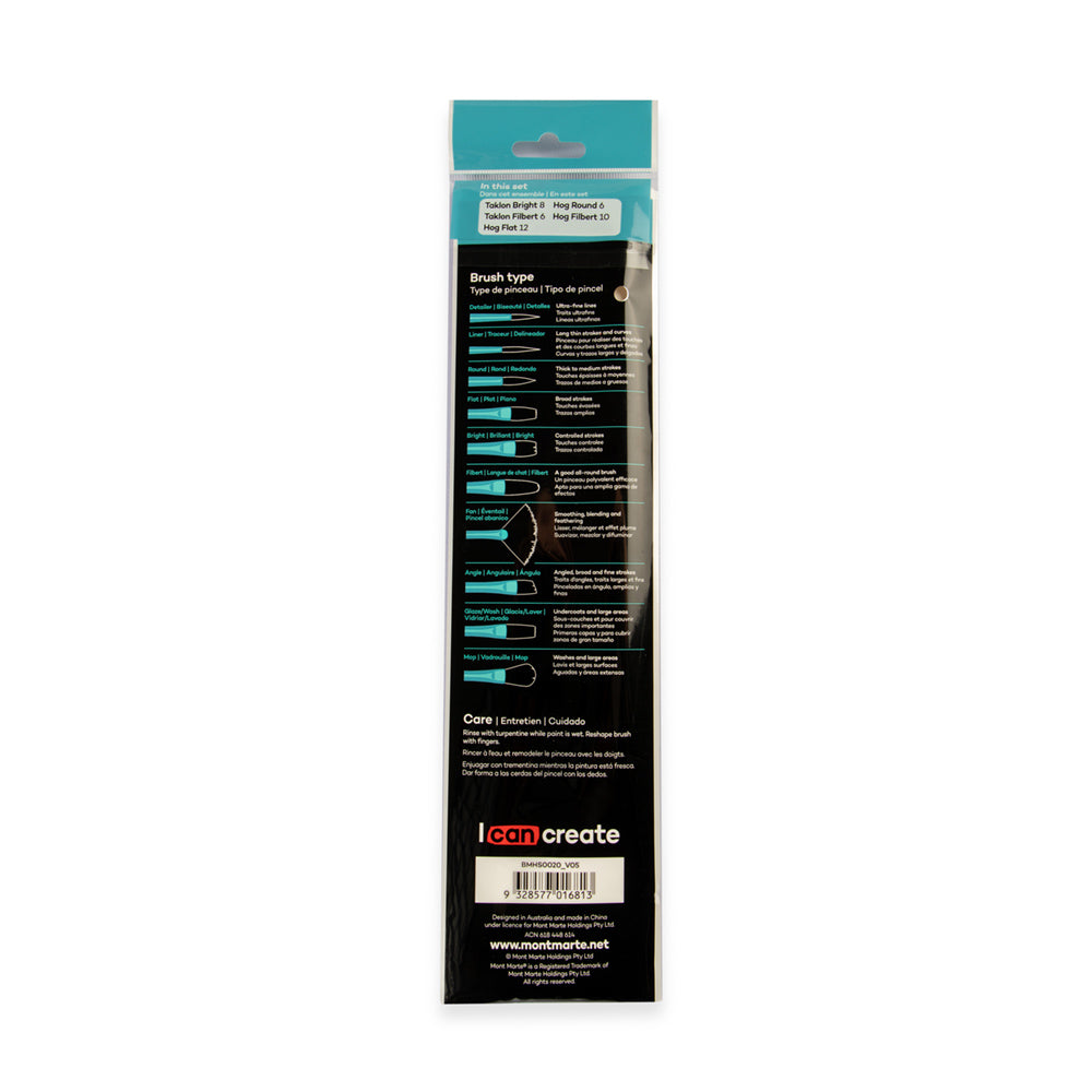Mont Marte Oil Brushes Signature 5Pc