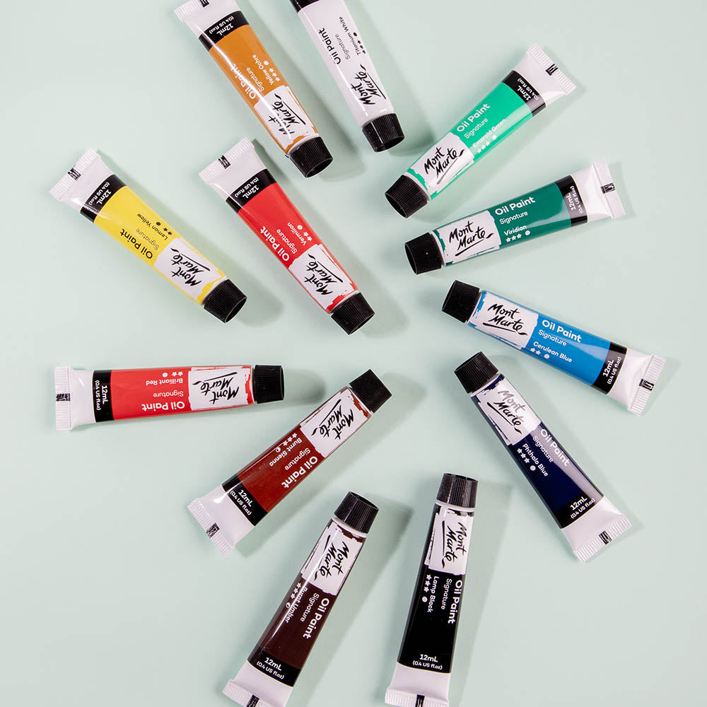 Mont Marte Oil Paints Signature 12Pc X 12Ml 0 4 Us Fl Oz