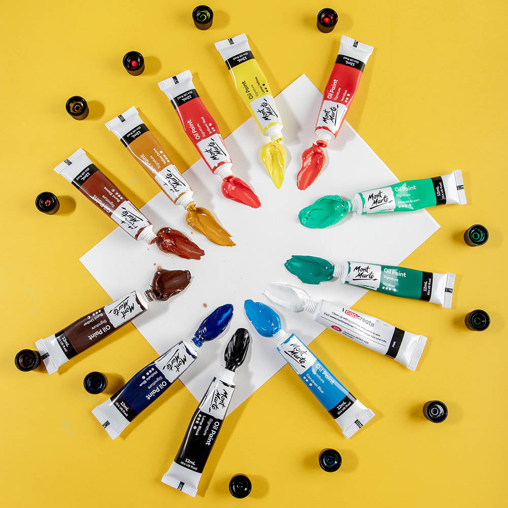 Mont Marte Oil Paints Signature 12Pc X 12Ml 0 4 Us Fl Oz