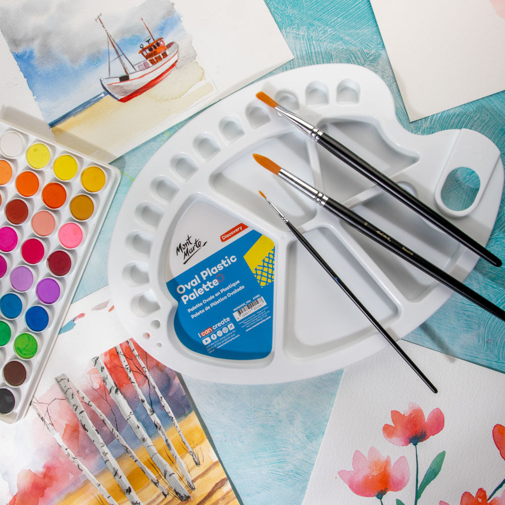 Mont Marte Oval Plastic Palette Discovery 34 X 25Cm 13 3 X 9 8In