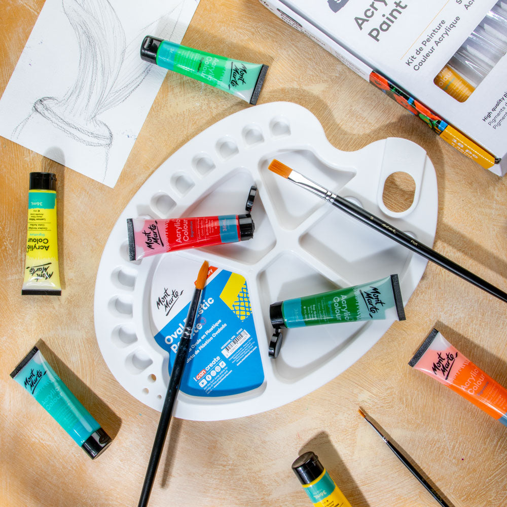 Mont Marte Oval Plastic Palette Discovery 34 X 25Cm 13 3 X 9 8In