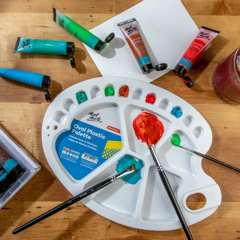 Mont Marte Oval Plastic Palette Discovery 34 X 25Cm 13 3 X 9 8In