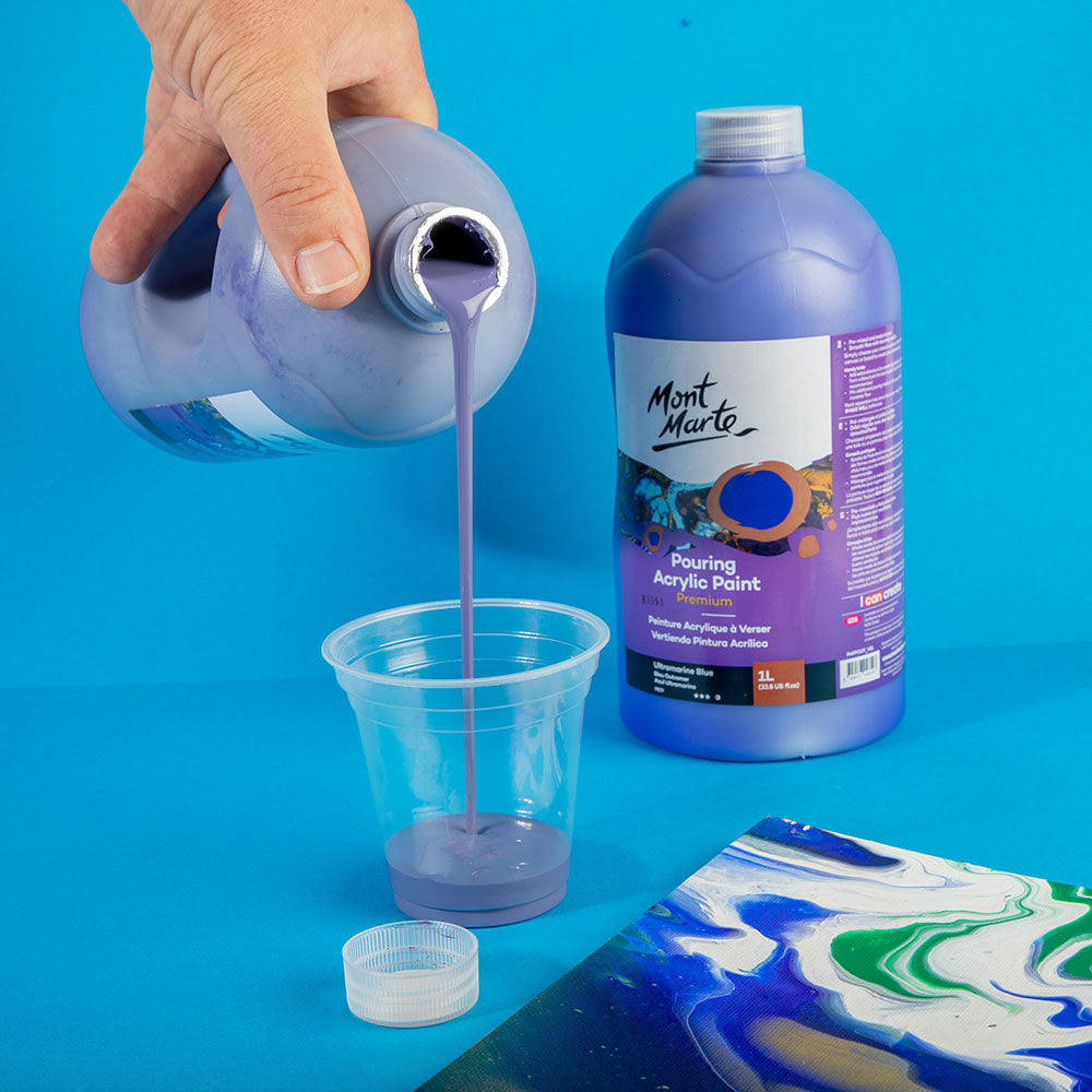 Mont Marte Pouring Acrylic Paint Premium 1L 33 8 Us Fl Oz Bottle Dark Purple