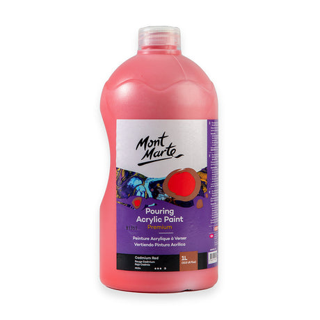 Mont Marte Pouring Acrylic Paint Premium 1L - Cadmium Red