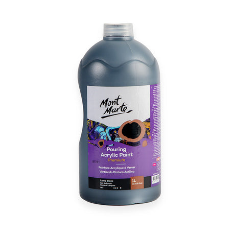Mont Marte Pouring Acrylic Paint Premium 1L - Lamp Black