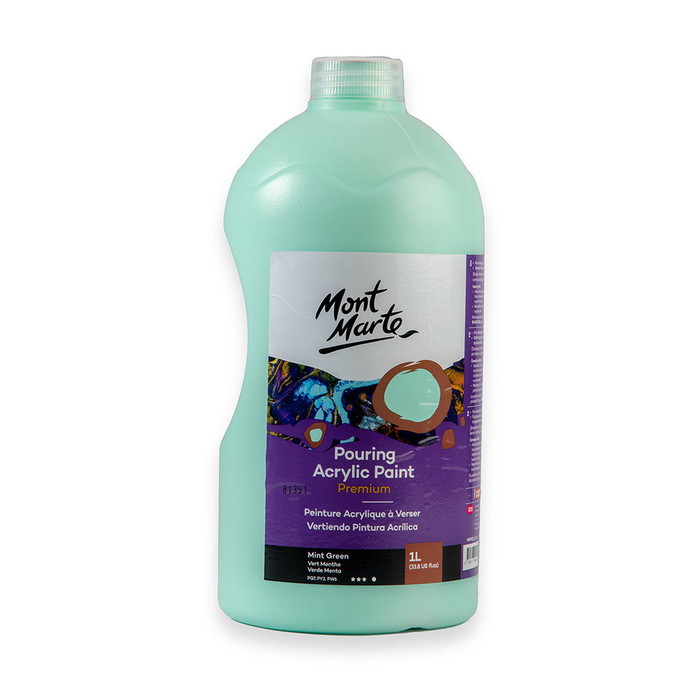 Mont Marte Pouring Acrylic Paint Premium 1L - Mint Green