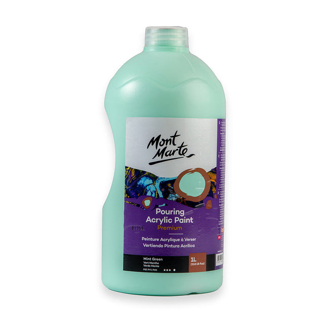 Mont Marte Pouring Acrylic Paint Premium 1L - Mint Green