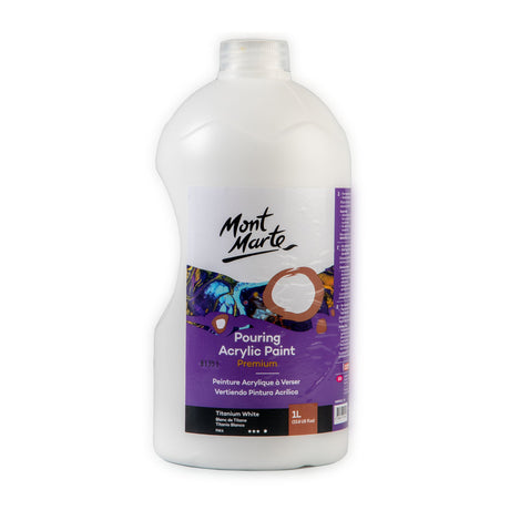 Mont Marte Pouring Acrylic Paint Premium 1L - Titanium White