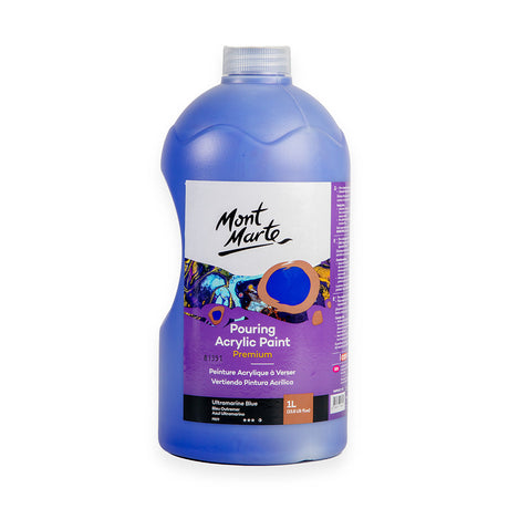 Mont Marte Pouring Acrylic Paint Premium 1L - Ultramarine Blue