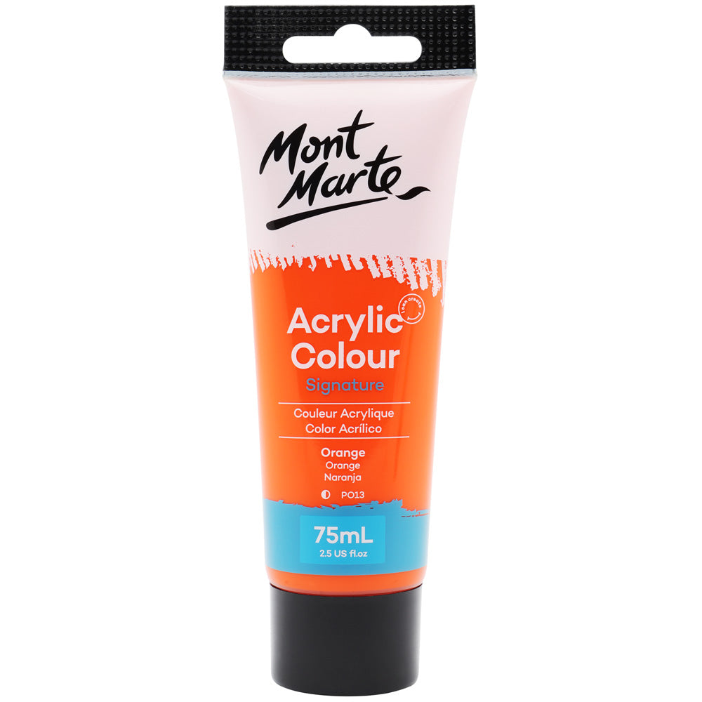 Mont Marte Acrylic Colour Paint Signature 75Ml (2.5 Us Fl.Oz) Tube - Orange