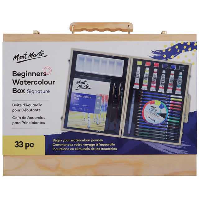 Mont Marte Beginners Watercolour Box Signature 33Pc