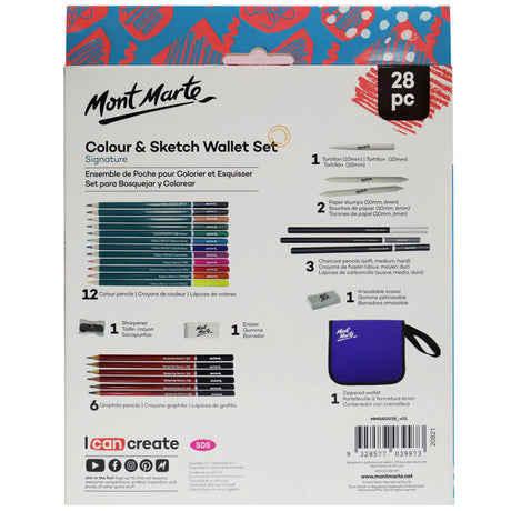Mont Marte Colour And Sketch Wallet Set Signature 28Pc