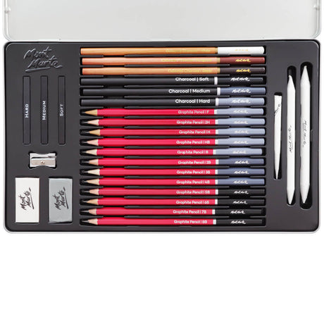 Mont Marte Sketching Tin Set Signature 27Pc