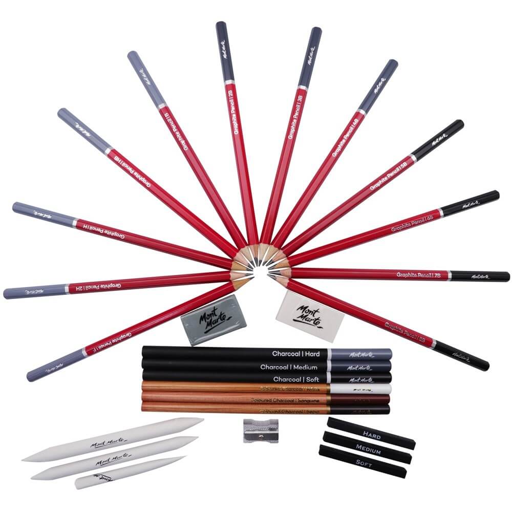 Mont Marte Sketching Tin Set Signature 27Pc