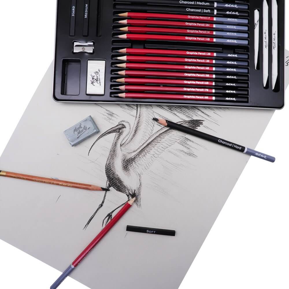 Mont Marte Sketching Tin Set Signature 27Pc