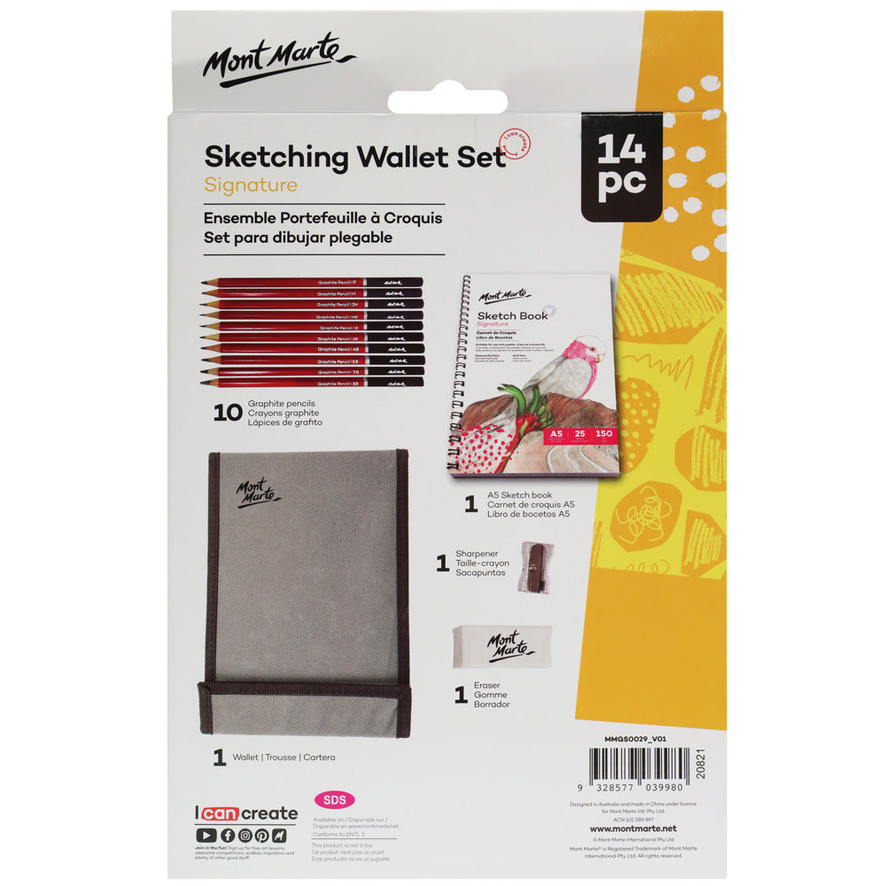 Mont Marte Sketching Wallet Set Signature 14Pc