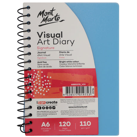 Mont Marte Visual Art Diary Signature A6 120 Pages 110Gsm