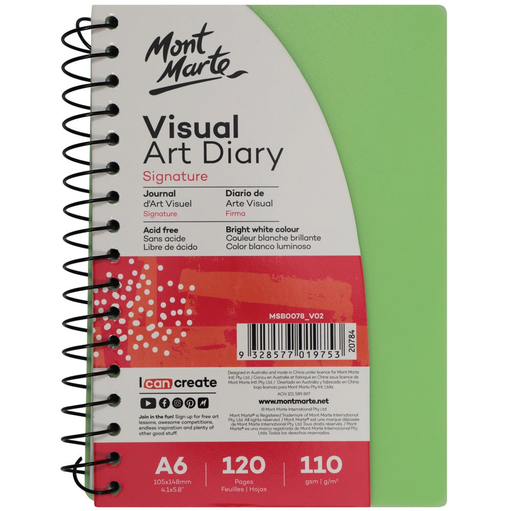 Mont Marte Visual Art Diary Signature A6 120 Pages 110Gsm